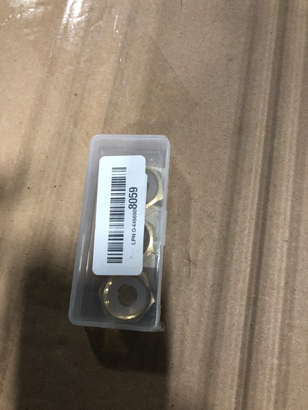 Photo 1 of ***1 piece missing*** Uenede 4PCS Brass 1/2 Inch NPT Caps Outer Hex 1/2" NPT Female Thread Socket Pipe End Cap Plugs Fitting for Water/Oil/Gas