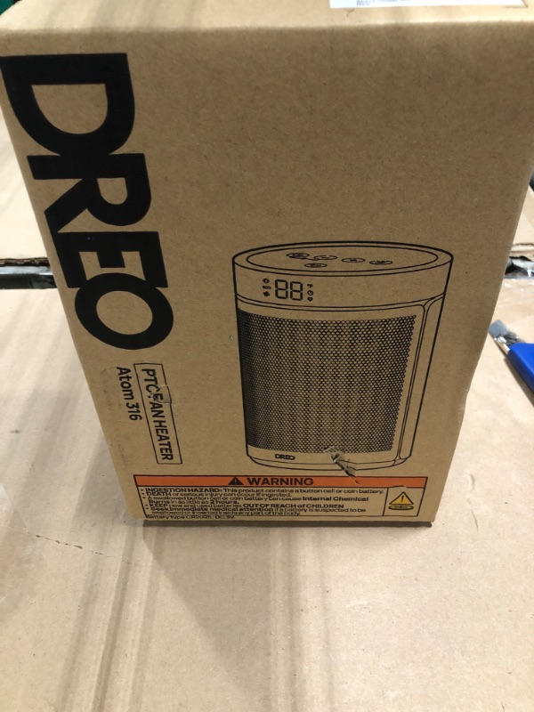 Photo 1 of *** missing controller*** cable damaged*** power bottom broken*** Dreo Space Heater, Portable Electric Heaters for Indoor Use with Thermostat and Remote, 2024 Upgraded, Digital Display, 12H Timer, 5 Mode, 1500W PTC Ceramic Fast Safety Heat for Office Bedr