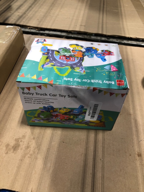 Photo 1 of ***5 pieces missing*** used***ALASOU 8 PCS Baby Cranes Car Toys with Playmat/Storage Bag|1st Birthday Gifts for Toddler|Baby Toy for 1 2 Year Old Boy|1 2 Year Old Boy Christmas Birthday Gift for Infant|Stocking Stuffers for Kids