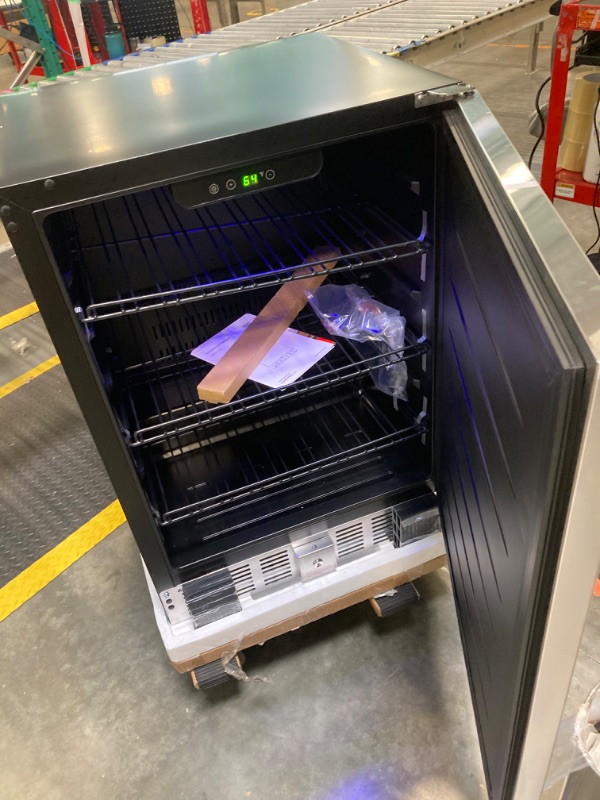 Photo 1 of ****MINOR DAMAGE, DENTS****Garvee 24Inch Indoor Beverage Refrigerator Weather Resistant Stainless Steel Beverage Cooler for Up to 180 Cans, Built-in or Freestanding Use

-Accurate LED temperature control
-Powerful compressor for quick cooling
-Air-cooling