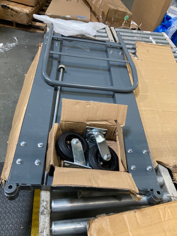 Photo 1 of ****MISSING TWO WHEELS**** 5Seconds Platform Cart Industrial Dolly Heavy Duty 48” X 24” Platform Hand Push Truck Commercial Cart Flatbed with 2000lb Capacity, Moving Cart 6” Swivel Wheels Flatbed cart