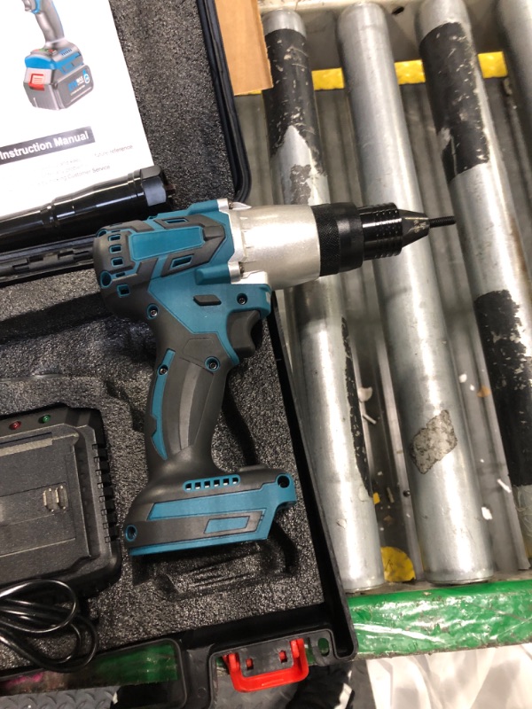 Photo 1 of 2in1 Electric Rivet/Rivet Nut Tool, Cordless Rivet Nut Gun for Nuts(1/4", 5/16", 3/8"), Battery Powered Pop Rivet Gun for Blind Rivets(1/8“, 5/32”, 3/16"), Automatic Manual Rivet, 2Pcs 5.0Ah Battery