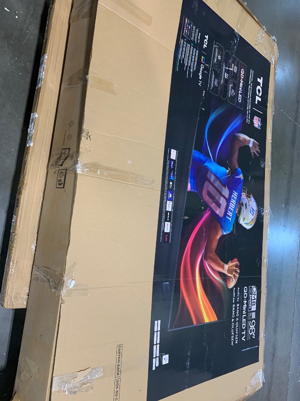 Photo 1 of ***IT WAS NOT TESTED AND DOES NOT HAVE A CONNECTION CABLE***TCL 98 Inch Class QM8K Series | Mini LED QLED 4K HDR | 98QM8K, 2025 Model | 120HZ-144HZ Anti Reflective Wide Angle Screen Smart Google TV Dolby Atmos | Voice Remote Alexa Gaming Streaming Televis