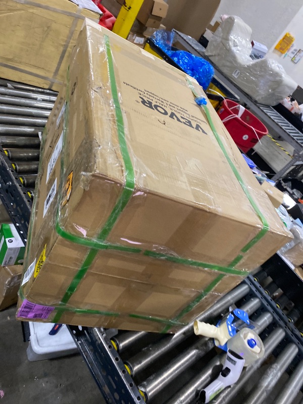 Photo 1 of VEVOR Commercial Orange Juicer Machine, 120W Automatic Juice Extractor with Water Tap, Stainless Steel Orange Squeezer 20 Oranges/Minute, with Pull-Out Filter Box, PC Cover, 2 Peel Collecting Buckets