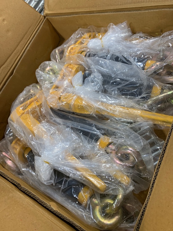Photo 1 of AYMMIC 5/16" - 3/8" Folding Handle Load Binder, Heavy Duty Ratchet Chain Binder w/Grab Hooks G70-T80, 7,100 lbs WLL Tie Down Hauling Chain Binders for Flatbed Truck Trailer, 4 Pcs