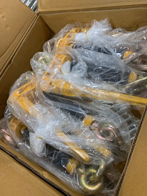 Photo 1 of AYMMIC 5/16" - 3/8" Folding Handle Load Binder, Heavy Duty Ratchet Chain Binder w/Grab Hooks G70-T80, 7,100 lbs WLL Tie Down Hauling Chain Binders for Flatbed Truck Trailer, 4 Pcs