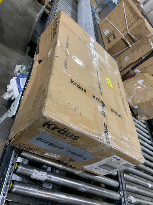 Photo 1 of KRAUS KWT310-33/18 Kore Workstation 33-inch Drop-In 18 Gauge Single Bowl Stainless Steel Kitchen Sink with Integrated Ledge and Accessories