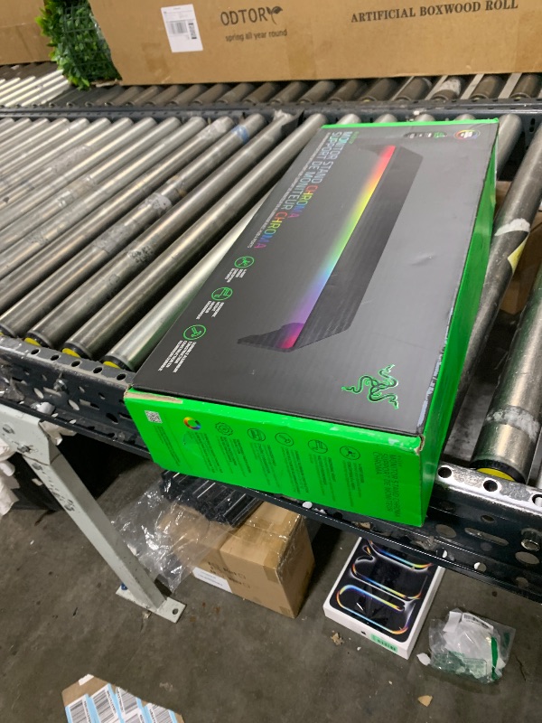 View 2 of Razer Monitor Stand Chroma: 4 Port Hub - USB A 3.2, USB C 3.2, HDMI 2.0 - Ergonomic Height - Durable Aluminum Supports Up to 44 lbs - Organize Storage Shelf - Remappable RGB Buttons - Chroma RGB