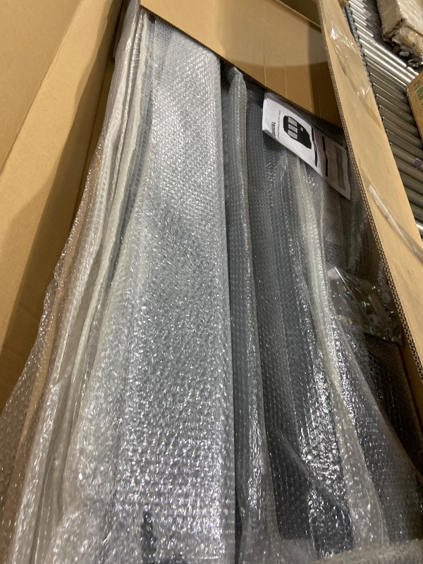 Photo 1 of Cargo Van Partition Safety Bulkhead, Heavy-Duty Steel, Compatible with Ford Transit 150/250/350 Medium Roof, with Lock, Door Handle, Acrylic Custom Window Board,Black