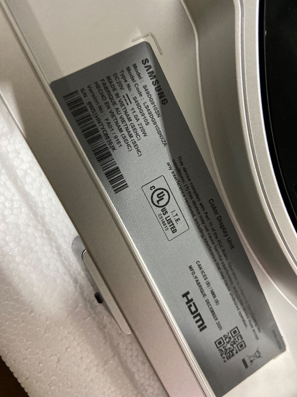 Photo 1 of Samsung 49" Odyssey OLED G9 (G91SD) Dual QHD QD-OLED G-Sync Compatible Curved Gaming Monitor, 144Hz, 0.03ms, AMD FreeSync Premium Pro, Ergonomic Stand, 3 Year Warranty, LS49DG910SNXZA
