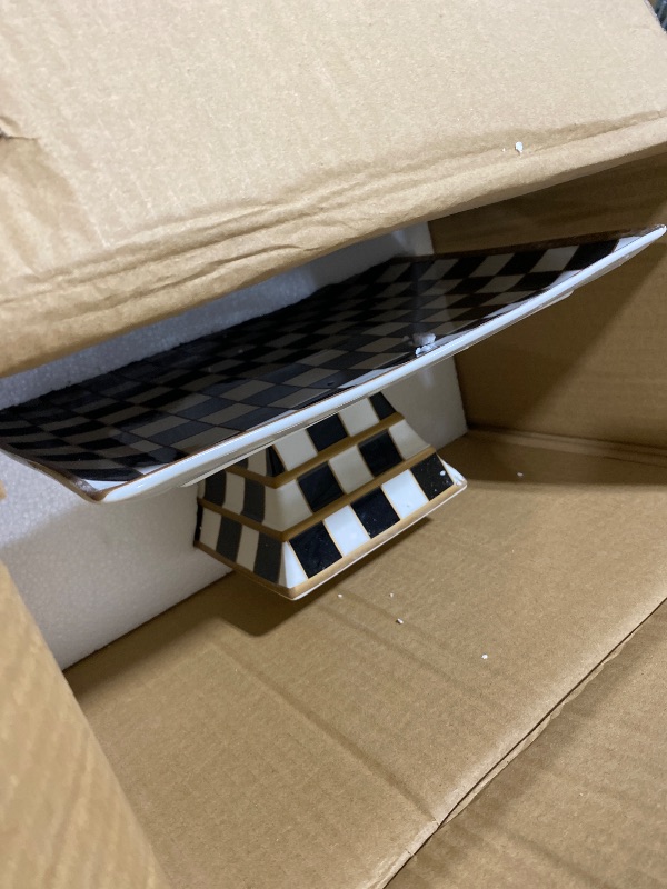 Photo 1 of Porlien Checker Pattern 13-inch Cake Stand, Cake Holder, Serving Platter