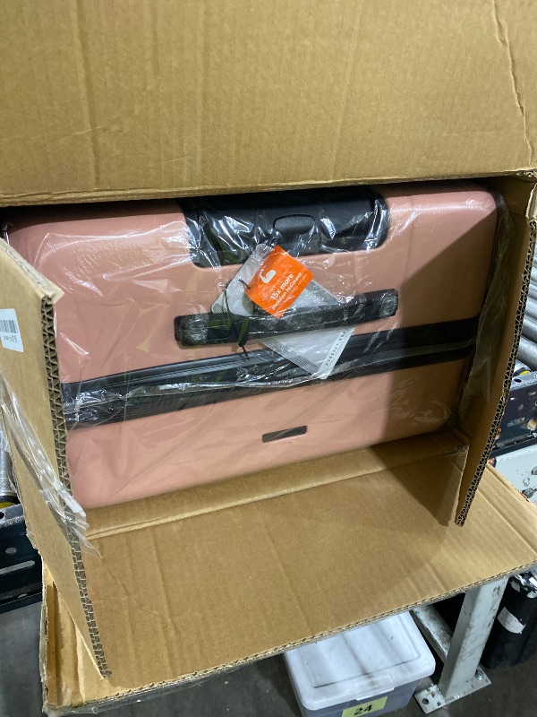 Photo 1 of U.S. Traveler Boren Expandable Hardside Rugged Travel Luggage with 8 Spinner Wheels, Rose Pink, Checked-Large 30-Inch