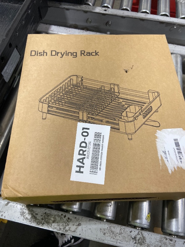 Photo 1 of Urackify Stainless Steel Dish Drying Rack - Dish Drainer for Kitchen Counter, Extendable Drainboard with Foldable, Space-Saving Cup & Bowl Organizer, Includes Knife and Utensil Holder, Gray