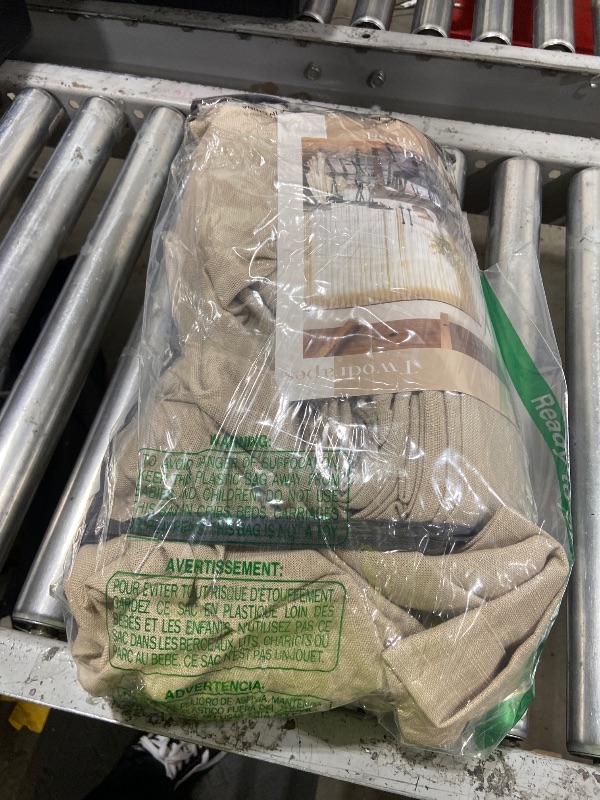 Photo 1 of 102 Inch Long Curtains Pinch Pleat Linen Curtains for Living Room Bedroom 2 Panels Tan Brown Burlywood Taupe Light Filtering Privacy 102 Inch Pleated Drapes Hooks Rings Back Tab for Sliding Door