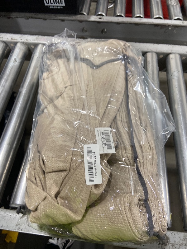 Photo 1 of 102 Inch Long Curtains Pinch Pleat Linen Curtains for Living Room Bedroom 2 Panels Tan Brown Burlywood Taupe Light Filtering Privacy 102 Inch Pleated Drapes Hooks Rings Back Tab for Sliding Door