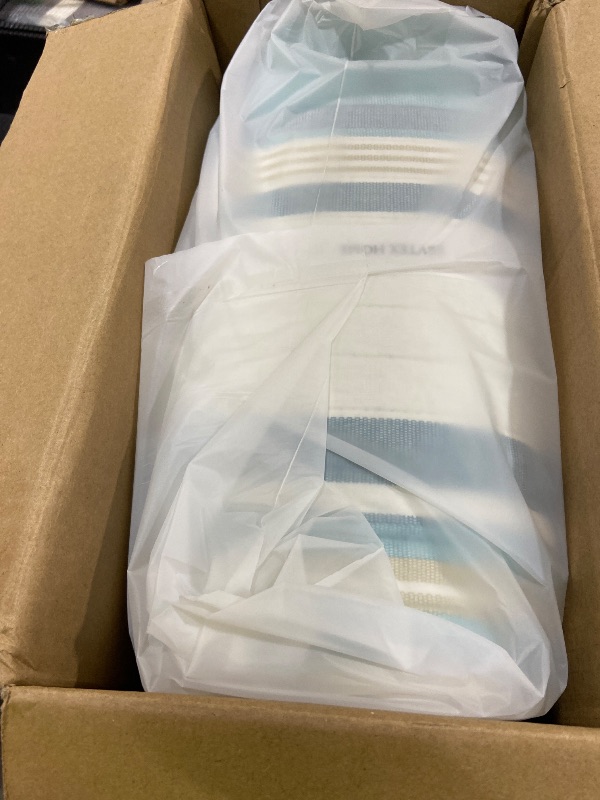 Photo 1 of Levtex Home - Kailua Quilt Set - Queen Quilt + Two Standard Pillow Shams - Stripe - Blue Teal Taupe Cream - Quilt (88x92in.) and Pillow Shams (26x20in.) - Reversible - Cotton Fabric