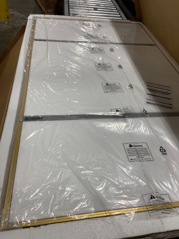 Photo 1 of TETOTE Brushed Gold Mirror Beveled Frame 60" x 36" Large Brass Gold Rectangle Bathroom Vanity Wall Mirror for Over Sink, Modern Farmhouse, Tempered Glass, Shatterproof, Stronger Frame