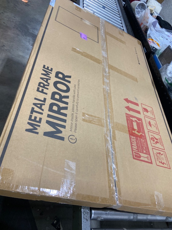 Photo 1 of TETOTE Brushed Gold Mirror Beveled Frame 60" x 36" Large Brass Gold Rectangle Bathroom Vanity Wall Mirror for Over Sink, Modern Farmhouse, Tempered Glass, Shatterproof, Stronger Frame