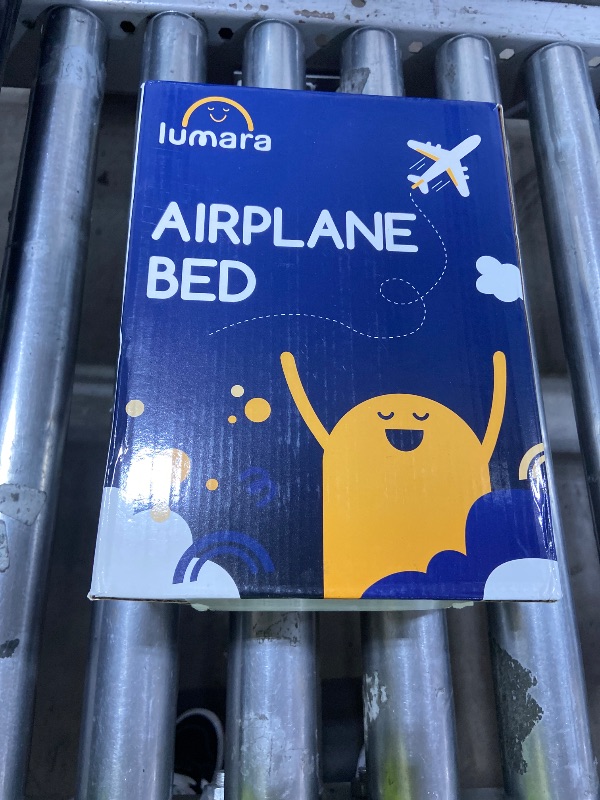 Photo 1 of LUMARA Toddler Airplane Bed - Inflatable Airplane Bed for Toddlers, Plane Baby Mattress for Kids - Blow Up Air Mattress for Child Flight Sleep with Safety Belt, Innovative Valves, No Pump Needed
