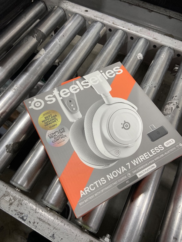 Photo 1 of SteelSeries Arctis Nova 7 Wireless Gen 2 Gaming Headset - Real-Time App Control, 50+ HR Play, Neodymium Drivers, Mix 2.4GHz/Bluetooth, PC, PS5, PS4, Switch 1/2, Mobile - White