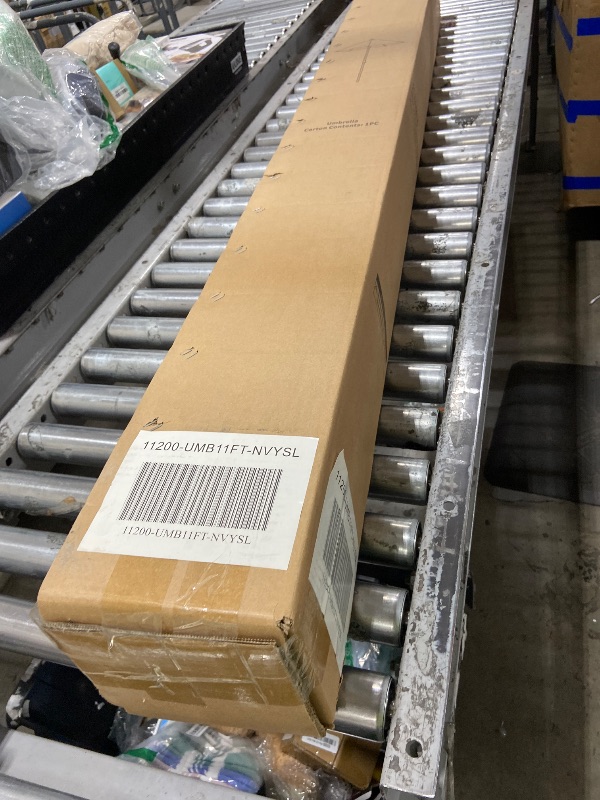 Photo 1 of 9 ft. Aluminum Patio Umbrella in Navy Blue