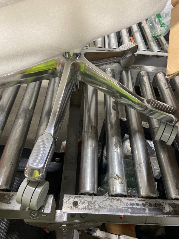 Photo 1 of GABRYLLY Ergonomic Office Chair, Home Mesh Desk Chair with Sync Lumbar Support & Sliding Seat, 4D Arm, 150° Recline, Adjustable Back,Big & Tall Computer Chair-Footrest,Aluminum Base, Gray,FLOW550