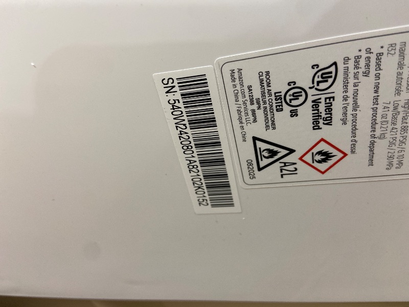 Photo 1 of Amazon Basics 3-In-1 Portable Air Conditioner with Remote, Timer, Sleep Mode, Auto Swing, Dehumidifier, 10000 BTU (ASHRAE)/6000 BTU (SACC), Cools Bedroom Up to 450 Sqf, White