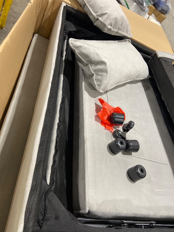 Photo 1 of Trygoal Convertible Sofa Bed, Pull Out Couch with Side Pockets, 3 in 1 Velvet Fabric Loveseat Sleeper Sofa Bed, Pull Out Couch with Adjustable Backrest for Living Room, Bedroom, Apartment, (LIGHT Gray)