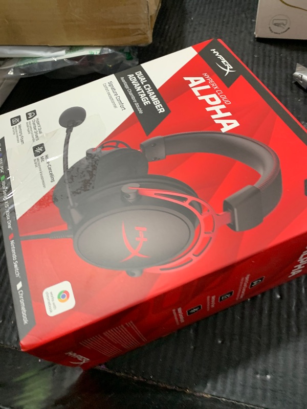 Photo 1 of HyperX Cloud Alpha - Gaming Headset, Dual Chamber Drivers, Legendary Comfort, Aluminum Frame, Detachable Microphone, Works on PC, PS4, PS5, Xbox One/ Series X|S, Nintendo Switch and Mobile – Red