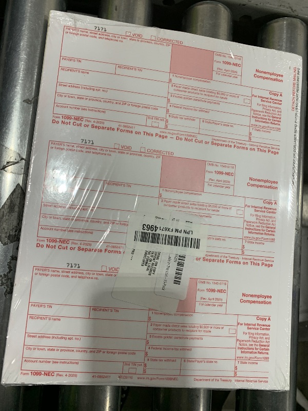 View 2 of 1099 NEC Tax Forms 2025 with Envelopes, 4 Part 15 Pack Tax Forms Kit and 15 Self-Seal Envelopes –Great for QuickBooks and Accounting Software, Value Pack for Business - Made in The USA - 15-Pack