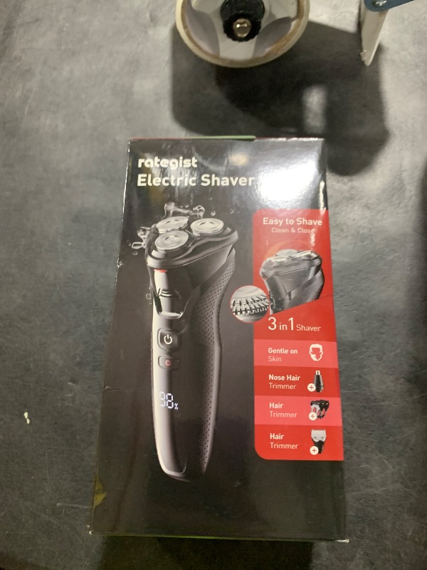 Photo 1 of rategist Cordless Electric Razor for Men: 3-in-1 Electric Shavers for Men - IPX7 Waterproof & Precision Blades - Turbo Speed Travel Kit for Beard Nose Sideburns