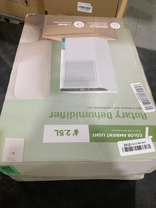 Photo 1 of Dehumidifiers for Home, 2000 Sq.Ft Small Dehumidifier with 3.3ft Drain Hose, 2.5L Tank, Timer Sleep Mode, Portable Dehumidifier for Basement, Bedroom, Bathroom (Frost White)