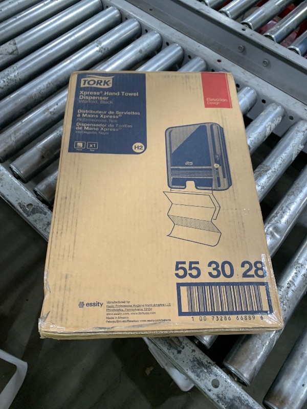 Photo 1 of Tork Xpress Multifold Hand Towel Dispenser Black H2, One-at-a-Time Dispensing, Elevation Range, 553028