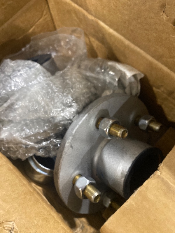 Photo 1 of GREPSPUD 2 Sets Galvanized Trailer Hub Kits 5 on 4.5'' for 3500 lbs 1-1/16'' to 1-3/8'' #84 Tapered Axle, Prelubricated L44649 L68149 Bearings 5x4.5 Trailer Idler Hub 5 Lug Bolt Trailer Wheel Hub Kit