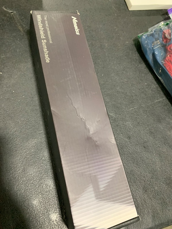 Photo 1 of [Upgraded] Nmoiss Windshield Sun Shade Umbrella - [Vinyl Coating Heat Shield] Protect Car from Sun Rays & Heat Damage Keep Cool and Protect Interior, Spring Structure Edge Medium 56" L x 31" W