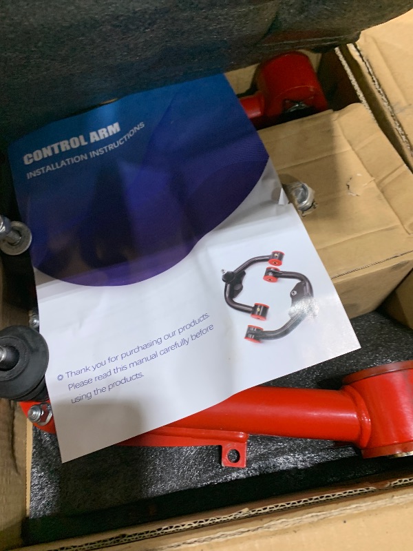 Photo 1 of 1–4" Lift Front Upper Control Arms for 2007–2018 Chevy Silverado & GMC Sierra 1500?2007-2013 Chevy Avalanche/Suburban/Tahoe Yukon/Escalade– Heavy Duty, PU Bushings & Ball Joints, Red