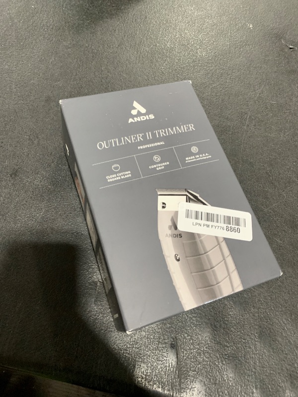 Photo 1 of Andis 04685 Professional Outliner ll Square Blade Beard Trimmer - Blade Zero Gapper, Carbon Steel Blade - Grey