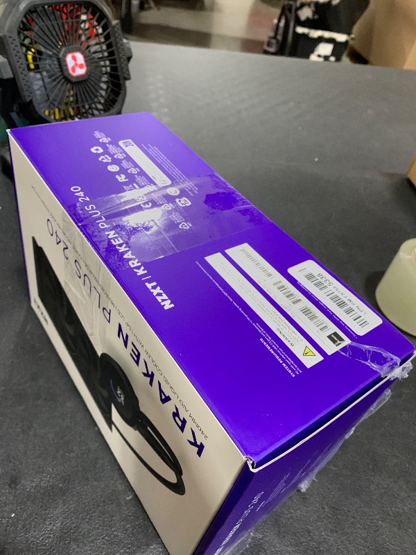 Photo 1 of NZXT Kraken Plus 240 – AIO CPU Liquid Cooler – 240mm Radiator – 2 x F120P Fans – Customizable 1.54" Square LCD – AMD® AM5, AM4 – Intel® LGA 1851/1700, 1200/115X – Black