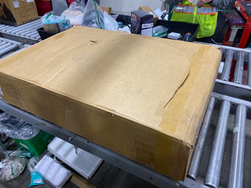 Photo 1 of Arulvmrn Vanity Desk with 29.53" HD Lighted Mirror, 47.24" Big Modern Vanity Desk with Mirror and Lights, Makeup Vanity with 5 Drawers and Storage Shelves and Charging Station,Brown