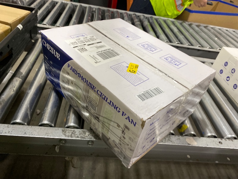 Photo 1 of CHESUR Flush Mount Ceiling Fans with Lights - 46in White Fan Light with 5 Dual-Sided Blades, Reversible Mute Motor, Indoor and Outdoor Ceiling Fan for Modern Bedroom