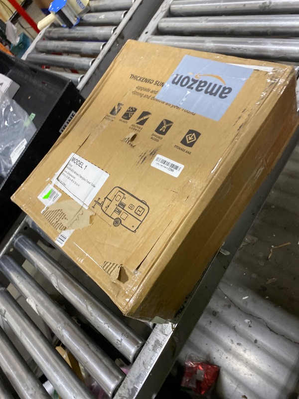 Photo 1 of Umbrauto Fiberglass Travel Trailer Cover Fits 8'-10' Trailers, Upgraded 7 Layers Top Camper RV Cover with Windproof Strap,Adhesive Repair Patches