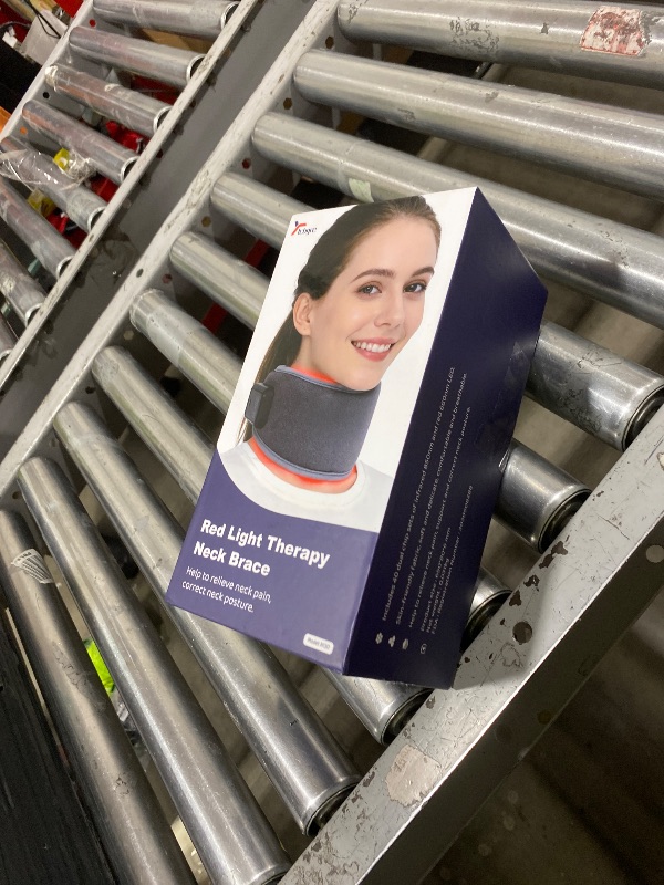 Photo 1 of Red Light Therapy Neck Brace - 660nm Red & 850nm Infrared LED Heated Cervical Collar for Neck Pain Relief & Support, Adjustable Wireless Cervical Collar for Office, Sleeping, at-Home Therapy (Grey)