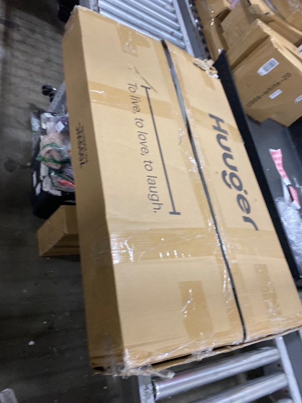 Photo 1 of Huuger L Shaped Standing Desk with Power Outlets, 63 x 55 Inch Height Adjustable Computer Desk for Bedroom, Corner Stand up Desk for Home and Office, Work and Study, White