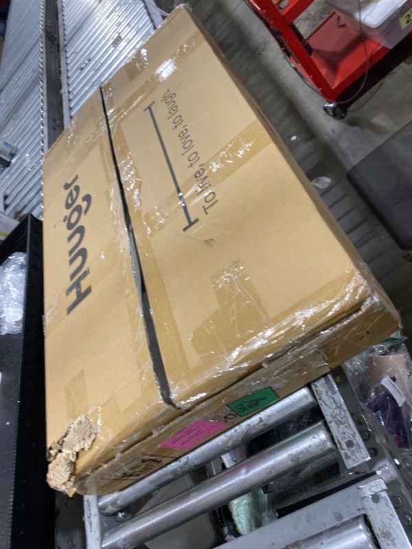 Photo 1 of Huuger L Shaped Standing Desk with Power Outlets, 63 x 55 Inch Height Adjustable Computer Desk for Bedroom, Corner Stand up Desk for Home and Office, Work and Study, White