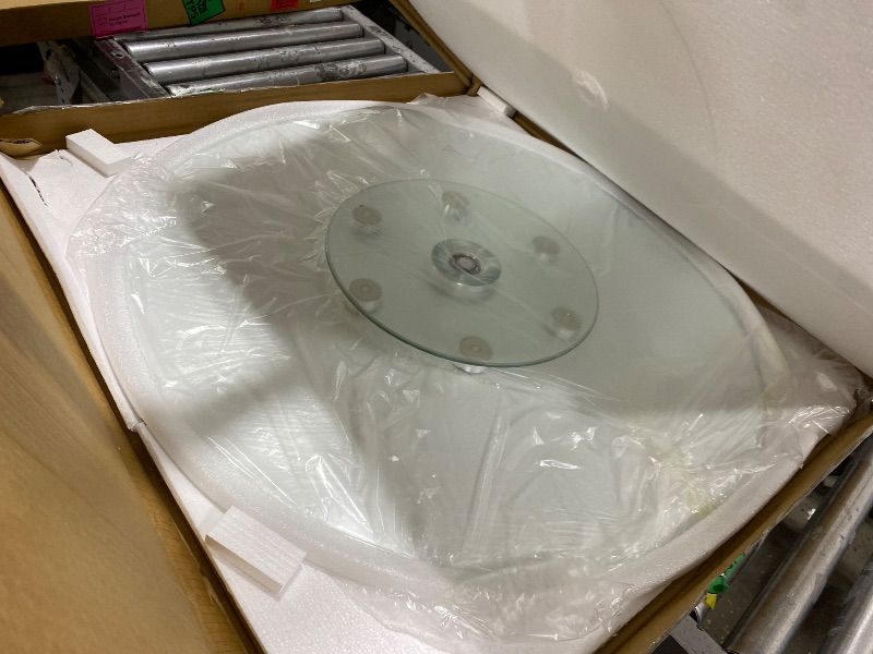 Photo 1 of 35" Large Lazy Susan for Dining Table Kitchen Glass Turntable with Aluminum Alloy Bearing, Smooth Swivel
