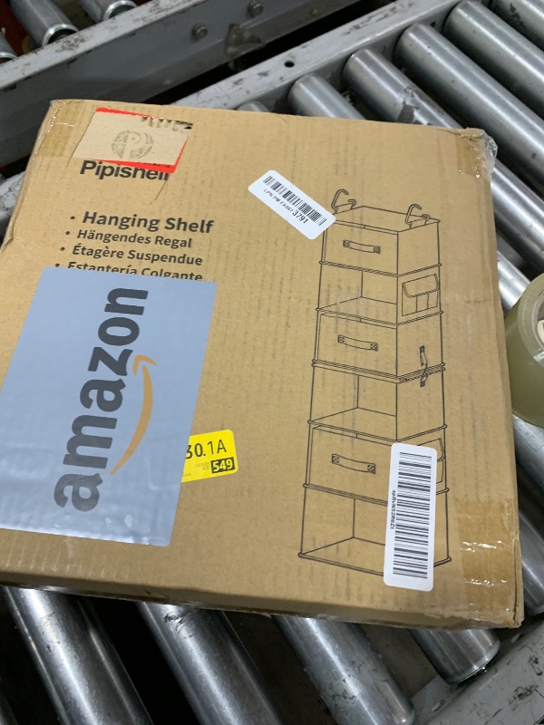 Photo 1 of **BLACK NOT WHITE, INCOMPLETE SET** Pipishell 6-Shelf Hanging Closet Organizer with 2 Separable 3-Tier Shelves, 3 Drawers & Side Pockets Closet Organizers and Storage for Wardrobe Organization and Nursery Clothes Organizer, Black