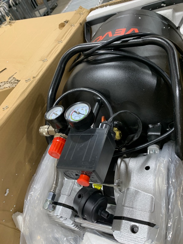 Photo 1 of VEVOR 20-Gallon Air Compressor, 2HP 4.5 SCFM at 90PSI, Max 125PSI Pressure Oil-Free Air Compressor Tank, Portable on Wheels for Auto Repair, Tire Inflation, Spray Painting, Woodwork Nailing, 120V
