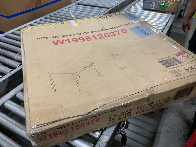 Photo 1 of WOODEN SQUARE COUNTER HEIGHT TABLE