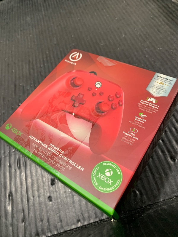 Photo 1 of PowerA Advantage Wired Controller for Xbox Series X|S - Red, Xbox Controller with Detachable 10ft USB-C Cable, Mappable Buttons, Trigger Locks and Rumble Motors, Officially Licensed for Xbox