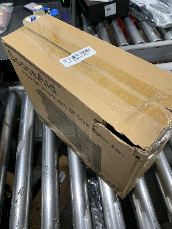 Photo 1 of **RACK ONLY** SpaceAid Spice Rack Organizer for Cabinet, Countertop, Pantry, Cupboard or Door & Wall Mount - 13.4" W × 10.8" H, Black